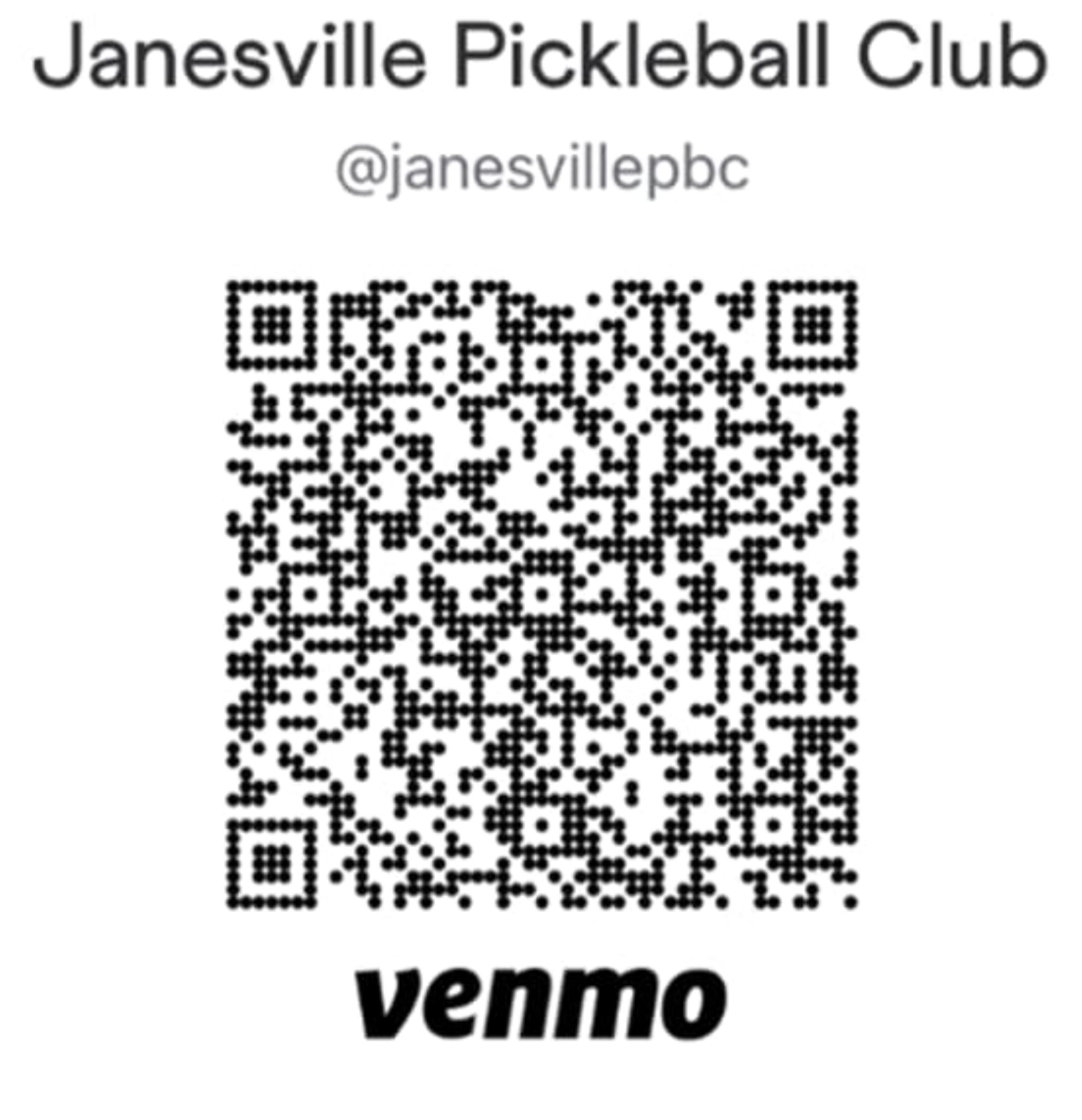 Janesville Pickleball Club Venmo
